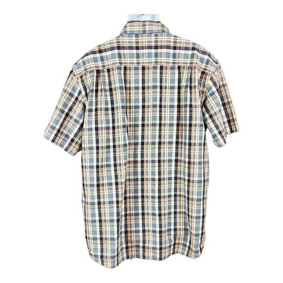 Carhartt Shirt Size XL Gray Blue Short Sleeve Relaxed Fit Button Down Plaid Work - Picture 2 of 8
